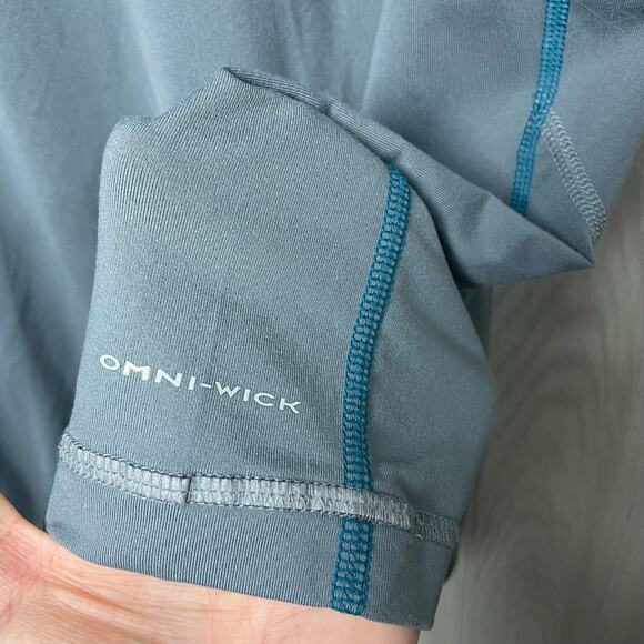 Columbia Trail Flash Half Zip Shirt Mens Small Gray Ash Omniwick Pullover Top - Picture 3 of 12